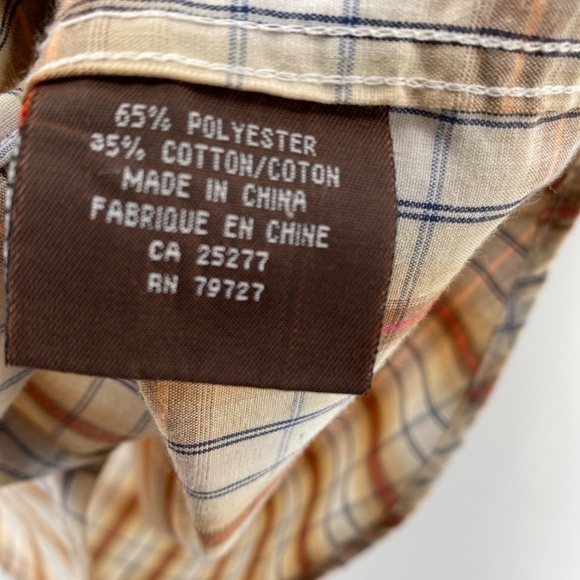 🎁5/$25 BoardSport Shirt Men's Small Button Up Short Sleeve Brown Blue Plaid - Picture 10 of 12